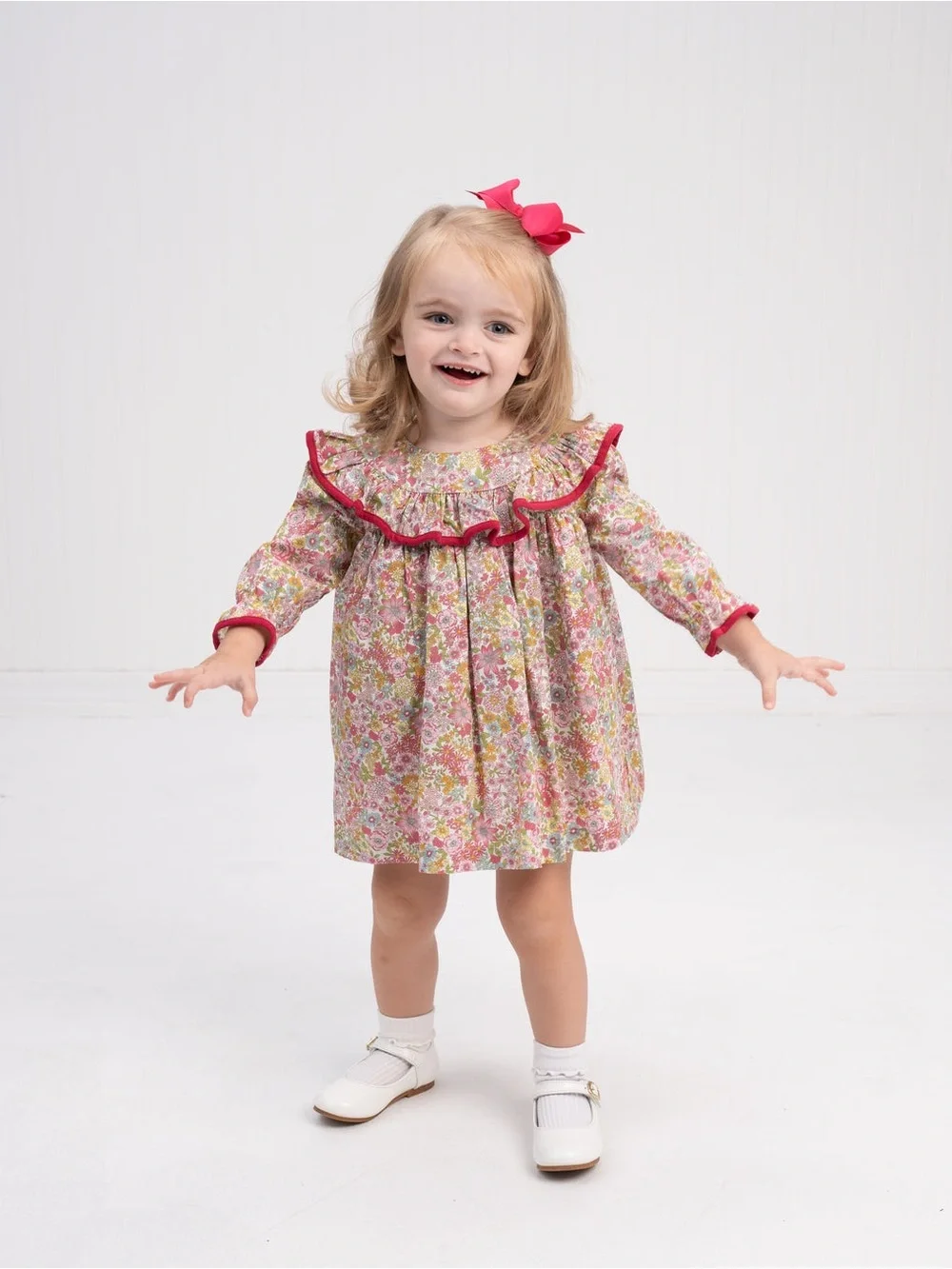The Oaks Apparel - Layla Raspberry Floral Bloomer Set - Sz 12 m